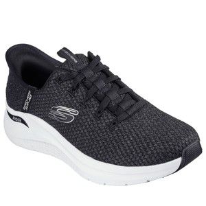 Skechers Mens Arch Fit 2.0 Look Ahead Slip-in Shoes, Black/White, 10.5
